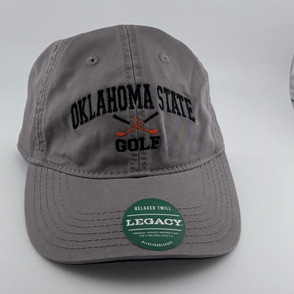 NWT OKLAHOMA STATE UNIVERSITY OSU GOLF FAN CAP HAT GRAY LEGACY ADJUSTABLE - Picture 2 of 8